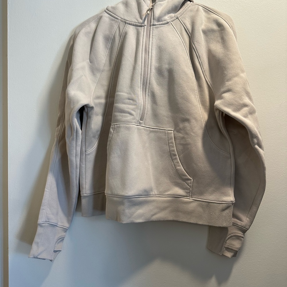 Lole Women’s Cream Half-Zip Hooded Sweatshirt size Small